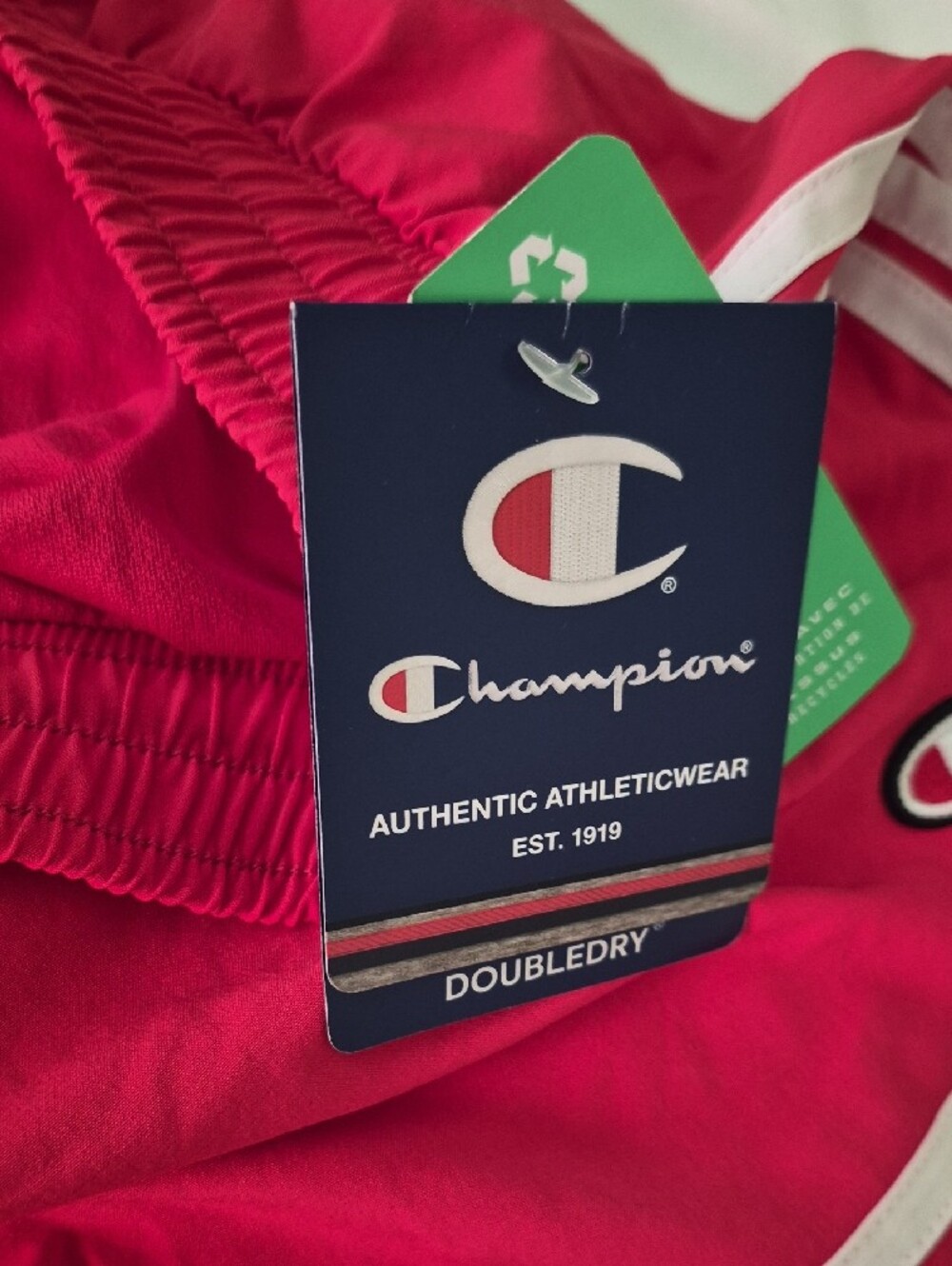 Champion Red Athletic Shorts with White Trim - Picture 3 of 5